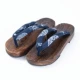 Giày nam guốc phong cách Trung Quốc gọng kìm dép đi trong nhà giày kimono COS giày gỗ tấm rộng xương cá nam và đôi dép nữ - Dép