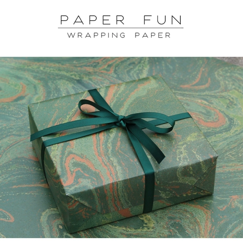 Paperfun Christmas темно -зеленый абстрактный атмосферный стиль подарочная бумага Упаковка Новая год подарочная бумага.
