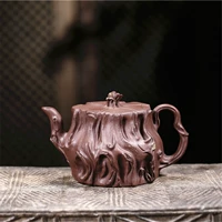 Ấm trà ấm trà ấm trà bộ Yixing Dingshan đích thực quặng tinh khiết làm bằng tay gỗ chết Fengchun không-Gu Tao nồi đất sét