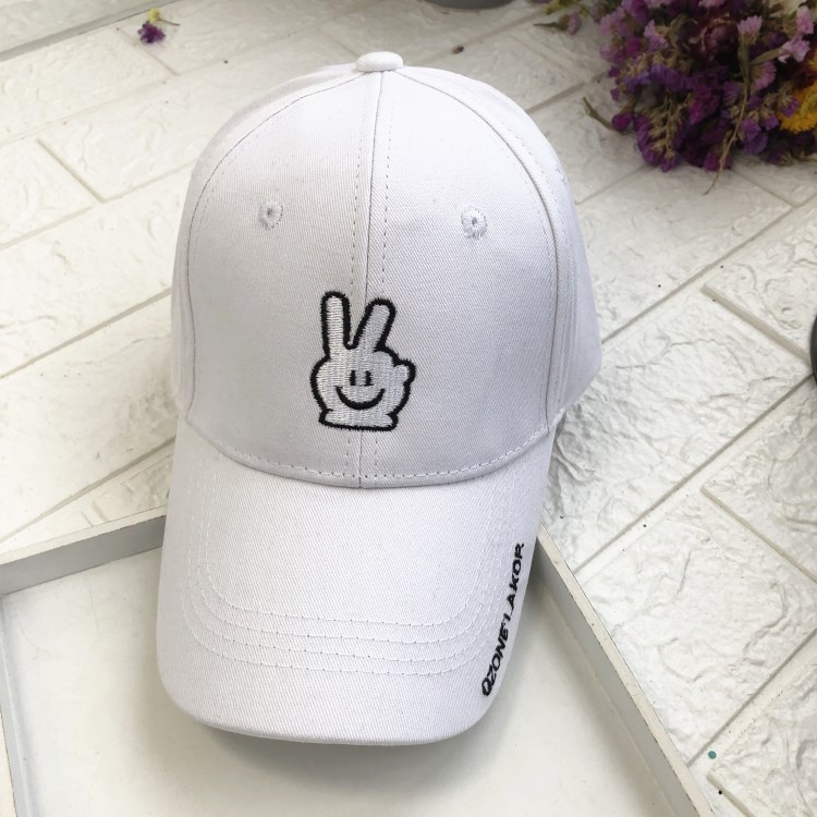 WhiteKorean version Zhongda Tong Baseball sunshade Hat men and women Primary and middle school students sports meeting Hat Sunscreen Duck tongue perform Hat
