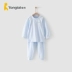 Tongtai phong cách mới May-2 tuổi trẻ sơ sinh đàn ông và phụ nữ trẻ sơ sinh bốn mùa đồ lót cotton phù hợp với quần áo khoác hai mảnh phù hợp - Quần áo lót Quần áo lót
