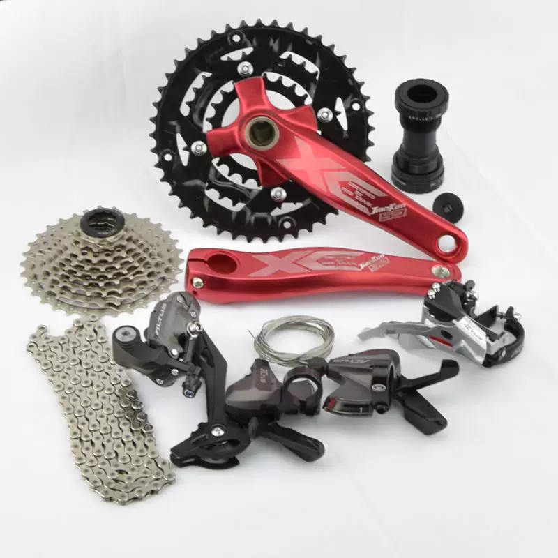[Shimano M370 трансмиссия полный комплект 27-скоростей комплект для горного велосипеда 9-скоростной задний переключатель]