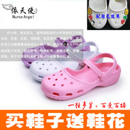 dép quai hậu bé gái 18 Mới Croc Giày Nữ Mang Thai Dép Nữ Trắng Flat Y Tá Giày Giày Đi Biển Chống Trơn Trượt Baotou Mary Jane giày Mùa Hè dép quai ngang cao cấp dép quai hậu nhựa