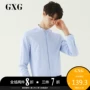 GXG nam mùa thu Mới Hàn đứng cổ áo Slim Blue Casual áo dài tay nam # GA103553E - Áo áo dài tay phồng