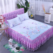 Giường váy băng lụa mat duy nhất mảnh ren giường váy giường bao gồm Hàn Quốc công chúa gió mùa hè mat gối bìa