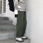 Schaw Nhật Bản quần dài cotton thẳng thoải mái nam và nữ quần dài màu rắn thanh lịch cuộn tròn chân váy rộng quần ngố nam