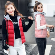 Mùa thu đông 2018 xuống áo cotton nữ phần ngắn Phiên bản Hàn Quốc size lớn Áo trùm đầu học sinh dày áo vest
