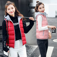Mùa thu đông 2018 xuống áo cotton nữ phần ngắn Phiên bản Hàn Quốc size lớn Áo trùm đầu học sinh dày áo vest áo khoác nữ kaki