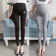 Bà bầu quần mùa hè quần mỏng Bà bầu quần legging hè 2019 bà bầu mới chín quần cạp thấp - Phụ nữ mang thai quần / quần bụng