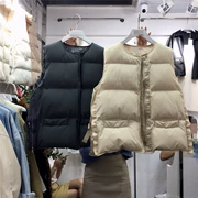 Cổ tròn khóa kéo bên hông có thể co rút xuống áo cotton 2018 mùa đông Hàn Quốc phiên bản đơn giản buông thả hoang dã