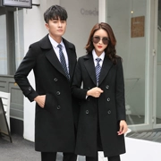 Áo khoác len chuyên nghiệp với nam và nữ trong phần dài của phiên bản Hàn Quốc mùa thu đông 2018 mới