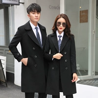 Áo khoác len chuyên nghiệp với nam và nữ trong phần dài của phiên bản Hàn Quốc mùa thu đông 2018 mới áo khoác gió