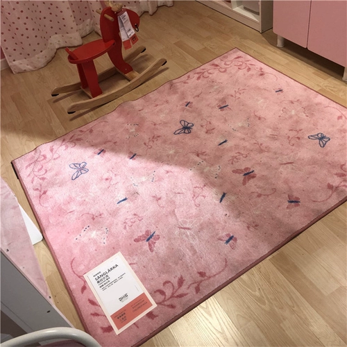 [Ikea Ikea Homencic Pockensing] Sanralk Короткий бархатный ковер, розовый детский ковер Princess House Carpet