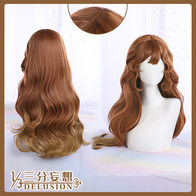 taobao agent Three -point delusional fifth personality cos little girl Ou Di carved cosplay wig red -brown long curly hair long fake hair