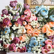 Hoa trà bọt hoa giả hoa châu Âu hoa giả hoa trang trí phòng khách hoa Mỹ retro đồ đạc trong nhà - Hoa nhân tạo / Cây / Trái cây