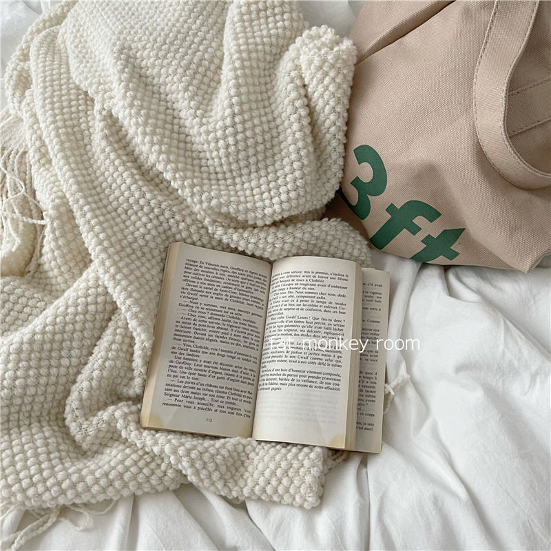 Manta de siesta de oficina con diseño de piña | Manta japonesa sencilla y versátil tipo gofre con forma de panal para aire acondicionado_voghion.com