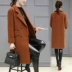 Chống giải phóng mặt bằng len áo khoác nữ phần dài Hàn Quốc phiên bản 2018 mới mùa thu và mùa đông dày kích thước lớn chất béo mm áo len áo da nữ dáng dài Trung bình và dài Coat