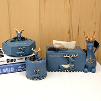 Стиль синий олень бумажный коробка+пепельница+хлопковая коробка