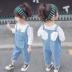 Quần jean bé gái 3 tuổi xuân 2020 phong cách nước ngoài mới 2 quần yếm thời trang cho bé gái mùa xuân và mùa thu quần trẻ em - Quần Quần