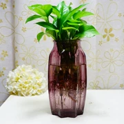 Điều trị đặc biệt bình hoa bát giác sắp xếp hoa hồng lily giả hoa xanh cây khô cành màu thủy tinh màu xanh lá cây chậu hoa - Vase / Bồn hoa & Kệ