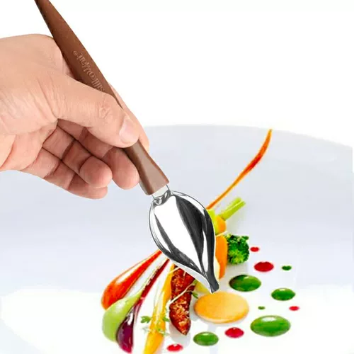 Молекулярный кулинарный соус. Вытягивание ложки западной еды творческая тарелка декоративная фруктовая варенья краска