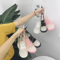 Hàn Quốc thời trang mới ren mưa khởi động ống ngắn nữ mùa hè dễ thương trong suốt không trượt mưa khởi động sinh viên ren mưa khởi động giày chống nước đi phượt