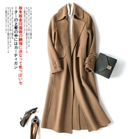 Bài hát chủ đề mùa thu và mùa đông áo khoác mới của phụ nữ ve áo cao cấp dài và len dài hai mặt B18051 áo khoác dài nữ