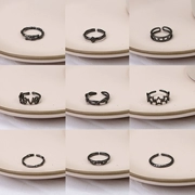 Nhẫn nữ mở đơn chưa có nhẫn nhỏ chỉ số nhẫn ngón tay Nhật Bản và thời trang Hàn Quốc màu đỏ đơn giản chặt chẽ chính tả lề đường vòng bạc - Nhẫn