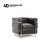Медуо/Итальянский современный гостиная диван -стул из нержавеющей стали кожа с повседневным стулом LC2 Korbusier кресло