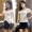 Mùa hè vòng cổ ngắn tay áo thun nữ mỏng bất thường Hàn Quốc phiên bản của kích thước lớn là mỏng chia ngã ba hai tay áo đáy áo măng tô nữ