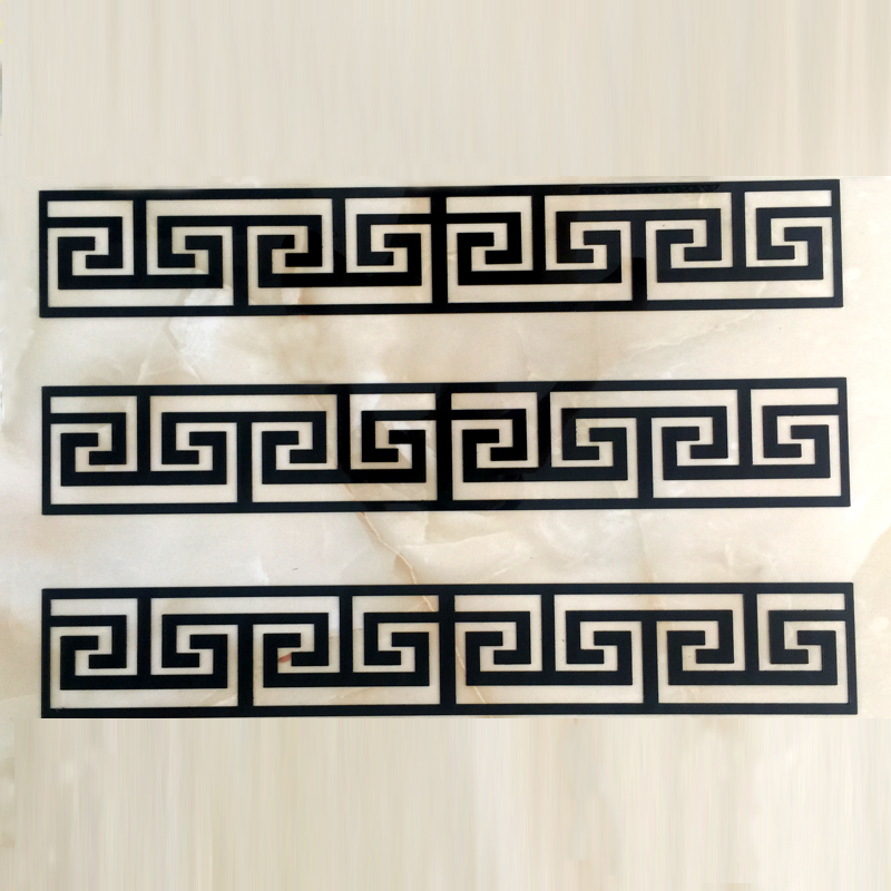 Ltx-006 (L 50 * W 10 Cm) Black 5Chinese style ceiling suspended ceiling Background wall Acrylic Wall stickers autohesion 3d three-dimensional Mirror Sliver decorate Hollow out Waist line