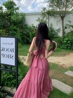 Длинная юбка, платье, стиль «принцесса», V-образный вырез, с открытой спиной