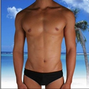 Đàn ông mới gợi cảm eo thấp tam giác đen quần bơi đồ bơi đồ bơi đồ bơi chuyên nghiệp cạnh tranh nhanh khô - Nam bơi đầm
