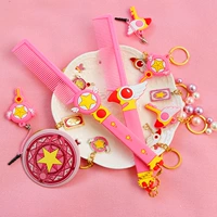 Phim hoạt hình Ma Thuật Thẻ Cô Gái Sakura Bird Head Stick Lược Silicone Lược Cầm Tay COS Loạt Các Sakura Hoạt Hình Xung Quanh ảnh sticker buồn