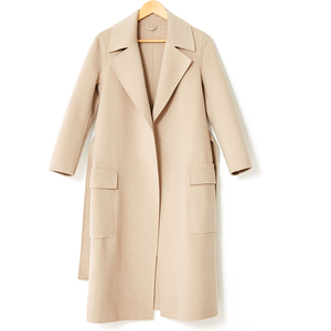 Vừa dài đơn ngực tối khóa vành đai thắt lưng eo của phụ nữ áo khoác len áo chống giải phóng mặt bằng mùa BLY-17819