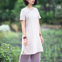 Tham quan các thiết kế ban đầu mới của Trung Quốc cải thiện sườn xám sợi, nhuộm sọc lanh váy đoạn ngắn / hương vị đồng bằng áo cưới