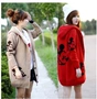 Mùa thu và mùa đông mới kích thước lớn của phụ nữ phiên bản Hàn Quốc của twist trong chiếc áo len dài trùm đầu cộng với áo len nhung dày ấm áp áo khoác nữ áo kiểu nữ de thương