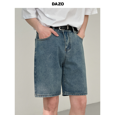 taobao agent DAZO denim shorts, men's loose straight leisure pants pants tide brand inS summer water washing blue pants