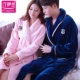 Pyjama đồ ngủ cặp vợ chồng dày flannel san hô lông cừu mùa thu và mùa đông áo choàng dài tay áo choàng tắm nam và nữ dịch vụ nhà - Night Robe