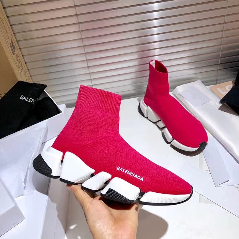 Rose Red On Black And White Backgroundins elastic force Socks and shoes female Paris 2021 spring Korean version Star of the same style leisure time motion men and women Couple shoes
