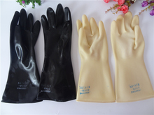 36CM工业手套黑色乳胶手套防化学药品手套耐酸碱手套黑白十付包邮