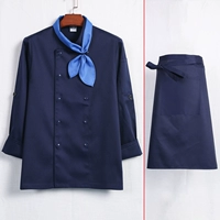 Синий лонгслив, фартук, шейный платок