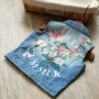 Trẻ em Châu Âu và Mỹ denim giản dị vest cô gái thêu pansy vest 2018 sản phẩm mới áo gile thu đông cho bé gái