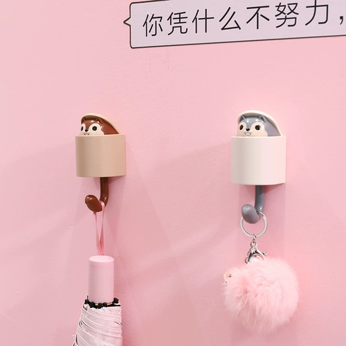 Творческая белка крюк -Бесплатный милый мультфильм мощный без следа липкой липкий крюк настенный настенный дверной крюк позади позади