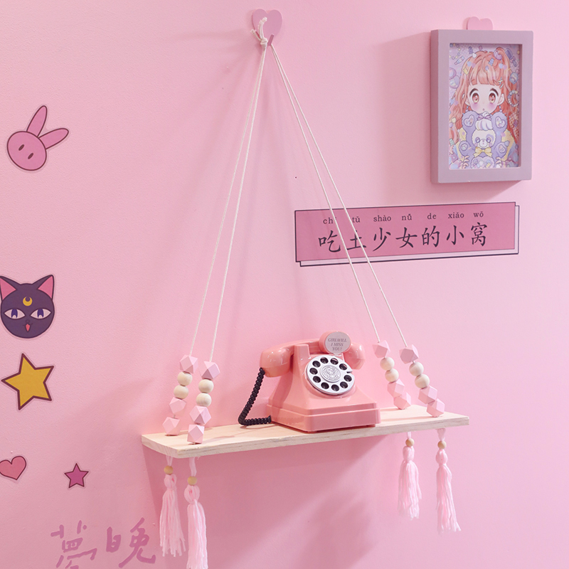 Ins trái tim cô gái lưới gỗ đỏ treo bảng kệ treo tường vách ngăn gỗ mềm trang trí phòng cô gái treo tường trang trí kệ xoay trưng bày sản phẩm kệ trưng bày gạo