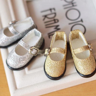 taobao agent BJD shoes 6 points 1/6YOSD glittering silver/golden leather shoes BJD flat heel small leather shoes full of free shipping