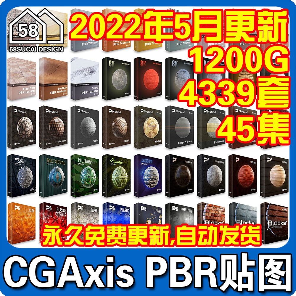 4339套国外贴图CGAxis PBR Textures