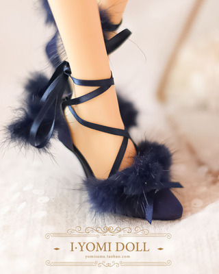 taobao agent [Youmi BJD] 1/3 points of the big female SD16 female 13 female DD rabbit hair bow sat satin pointed strap high heel