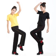 Luy Jiao mùa hè quần ngắn tay tập thể dục phù hợp Trang phục khiêu vũ vuông Trang phục thể dục nhịp điệu phụ nữ Thể thao