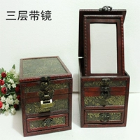 Ретро деревянная антикварная коробочка для хранения, аксессуар, коробка для хранения, украшение, китайский стиль